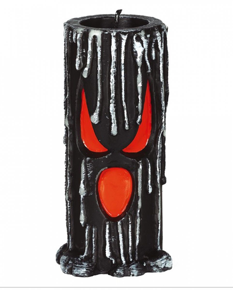 Horror-Shop Kerzenständer Spooky Halloween Kerze mit Geister Gesicht 15cm