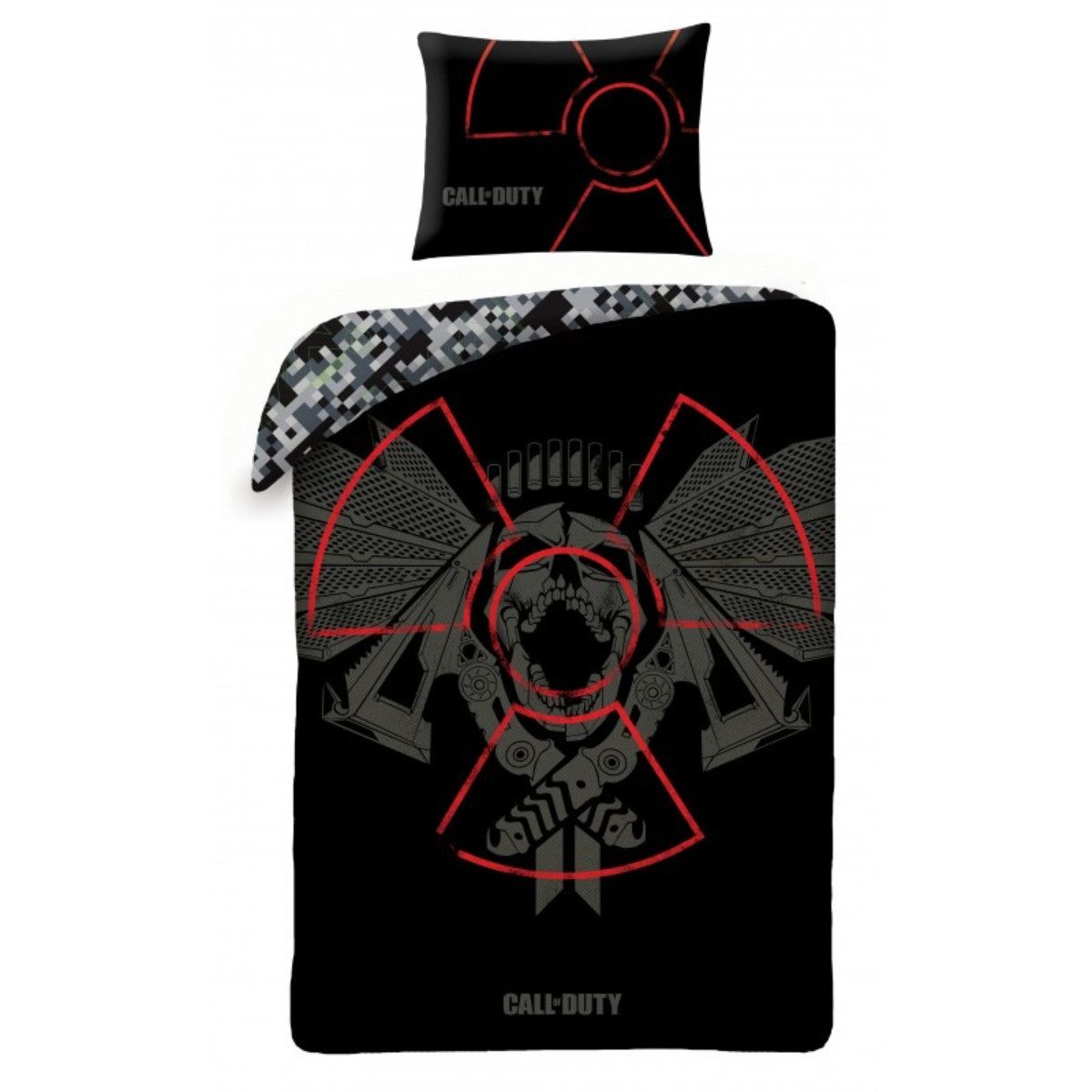 Call of Duty Bettwäsche Set Baumwolle Bettdeckenbezug 140 × 200 cm mit 70 × 90 cm Kissenbezug, 2 teilig