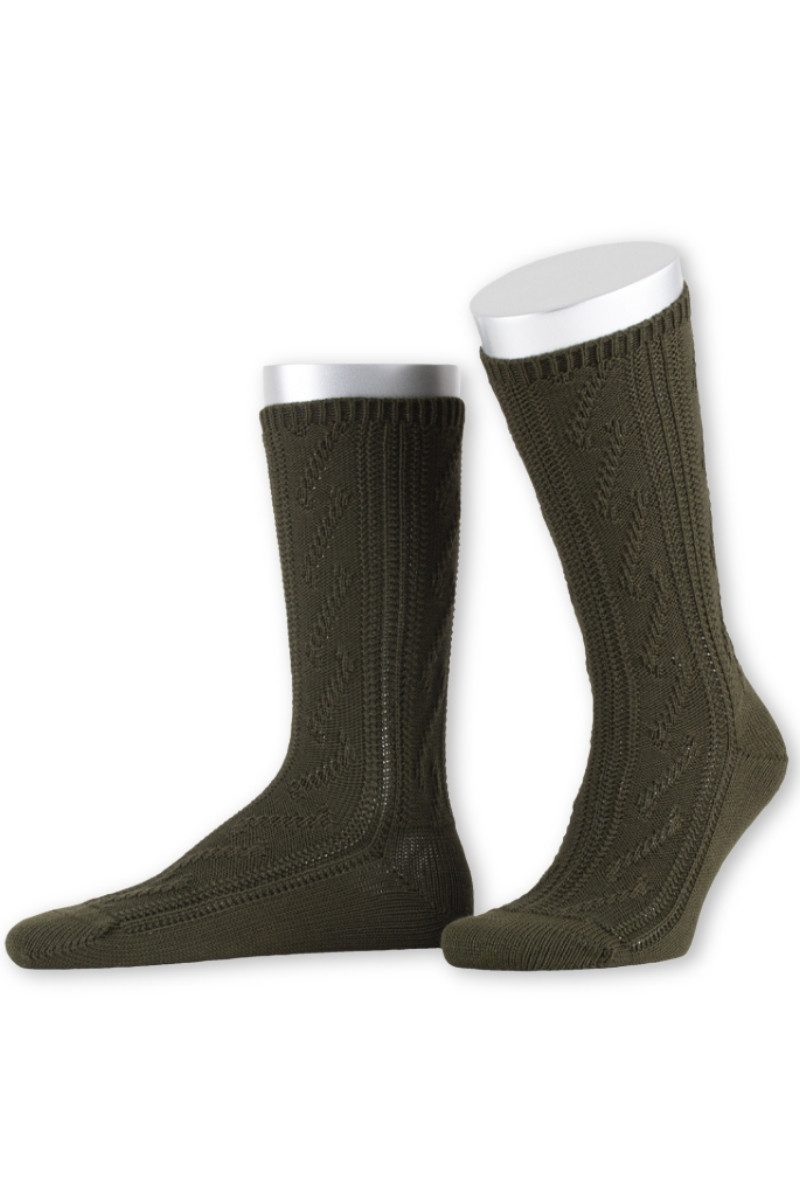 Lusana Trachtensocken Trachtensocken - LN3524 - bordeaux, oliv