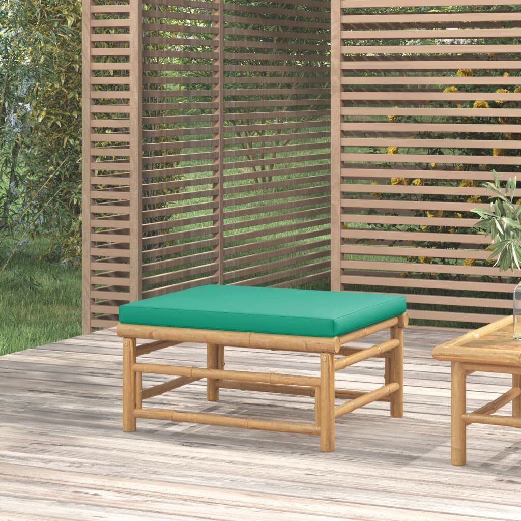 Kissen Loungesofa Grünem Teile 1 vidaXL Bambus, mit Gartenhocker