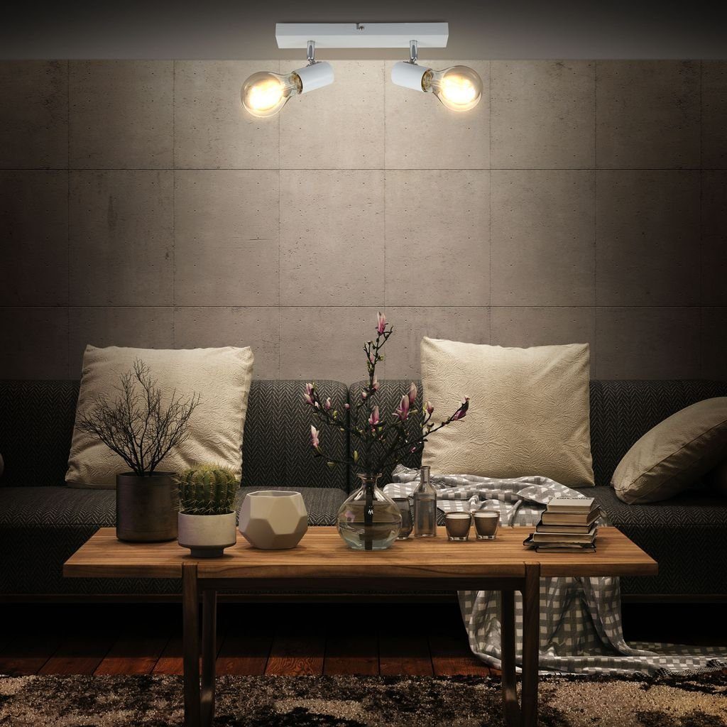 B.K.Licht LED Deckenspot Deckenleuchte vintage max. 60W E27 - BKL1360, ohne Leuchtmittel, 2-flammige retro Deckenstrahler ohne Leuchtmittel