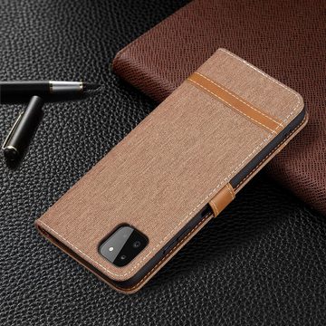 König Design Handyhülle Samsung Galaxy A22 5G, Schutzhülle Schutztasche Case Cover Etuis Wallet Klapptasche Bookstyle