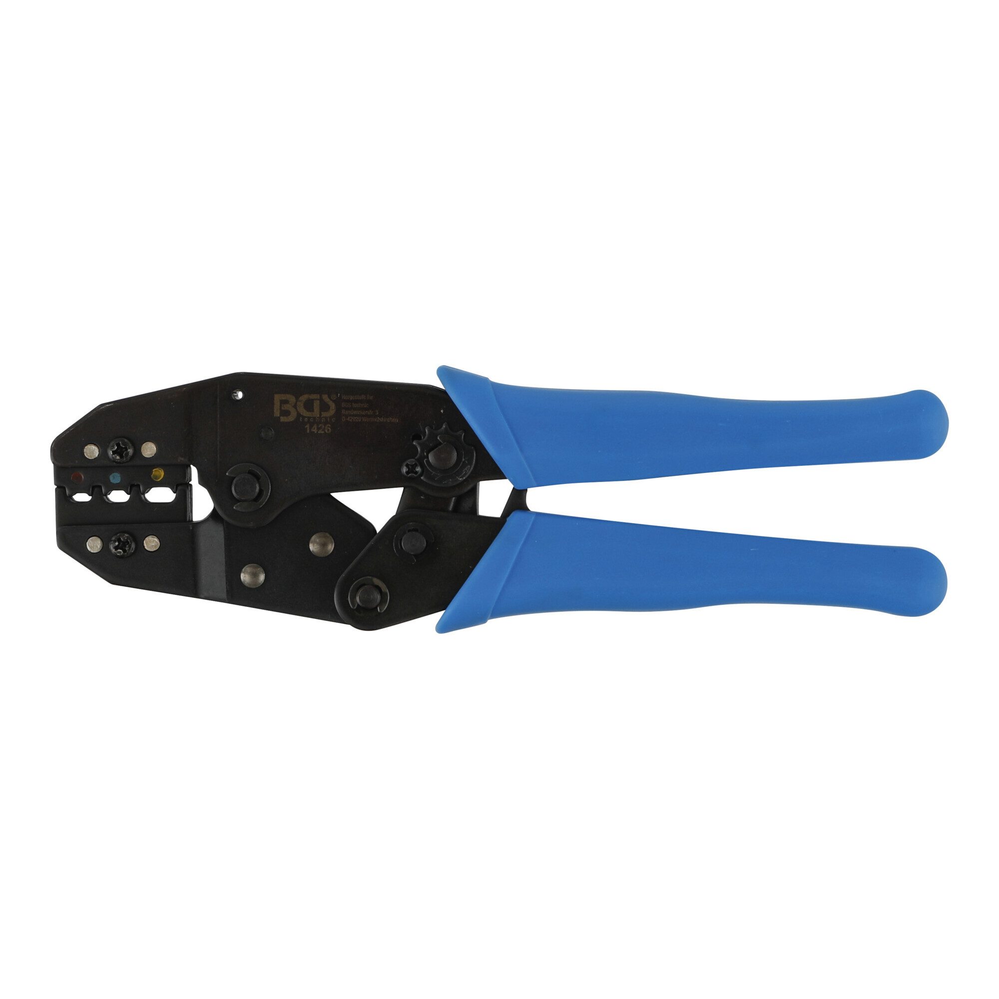 BGS technic Crimpzange BGS Kabelschuhzange mit Ratschenfunktion für isolierte Kabelverbinder