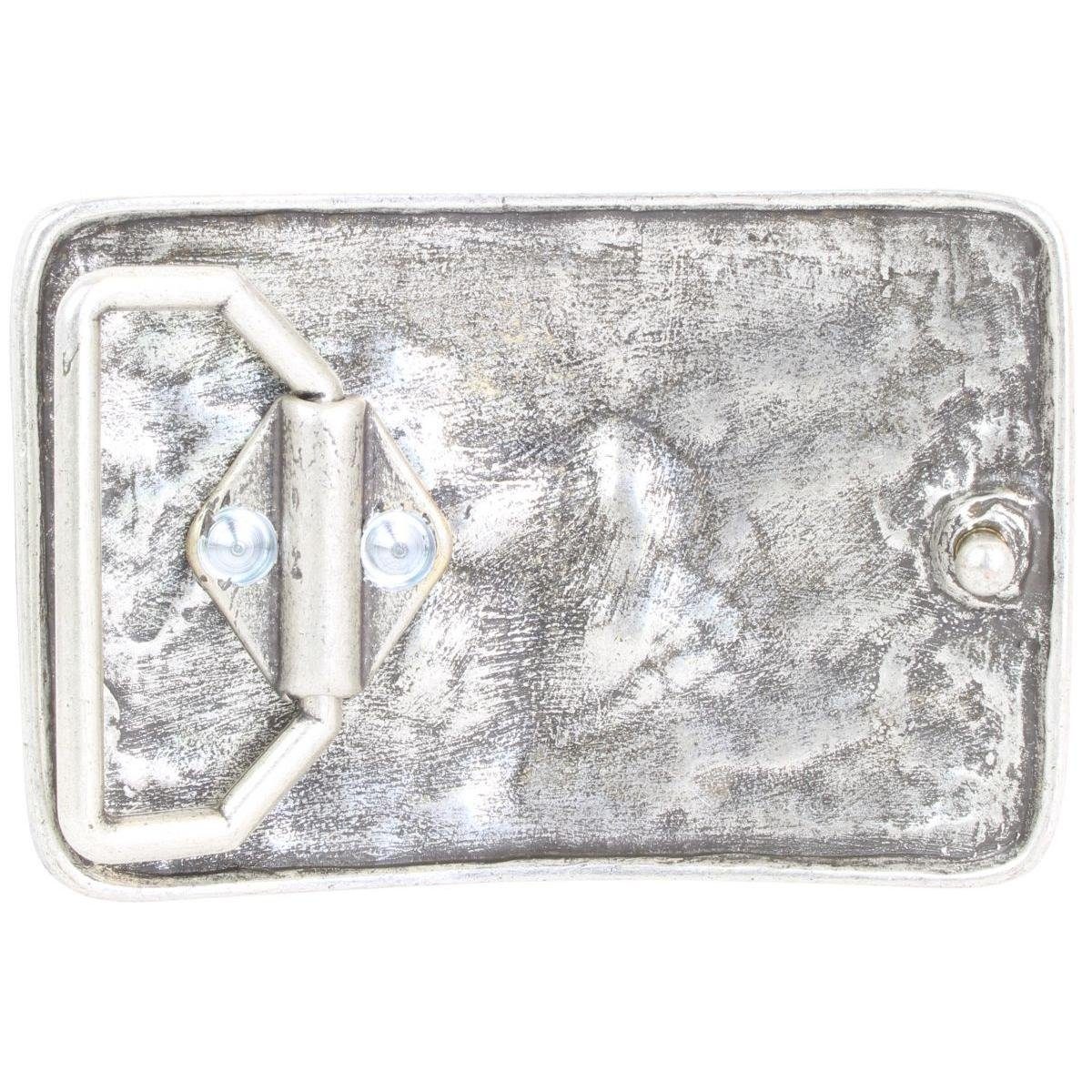 BELTINGER Gürtelschnalle Totenkopf 4,0 Geschwärzt - Silber, - Gürtel 40mm Gürtelschließe Wechselschließe Buckle cm