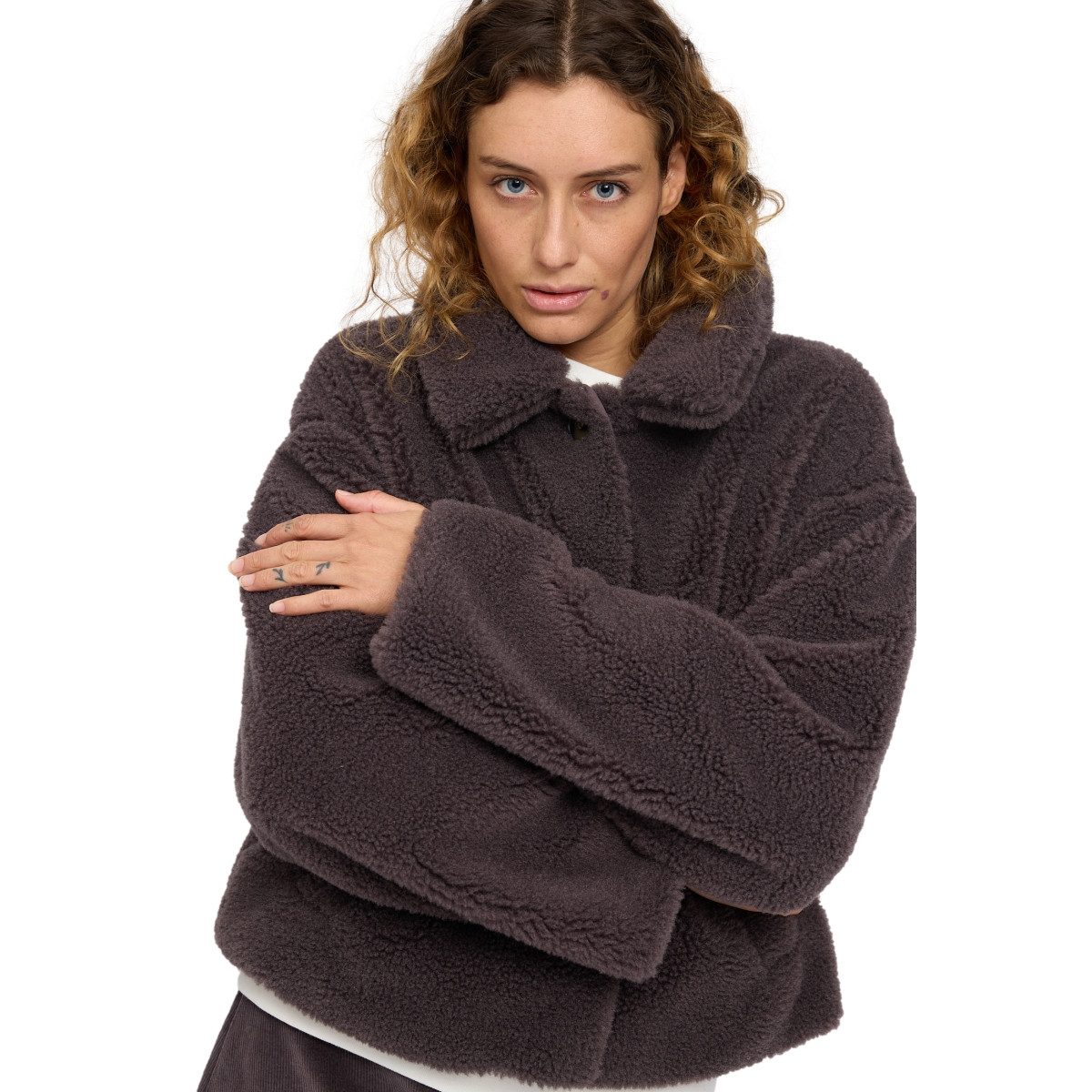 MAZINE Winterjacke Mazine Faux-Fur Button Jacket - Kunstfelljacke