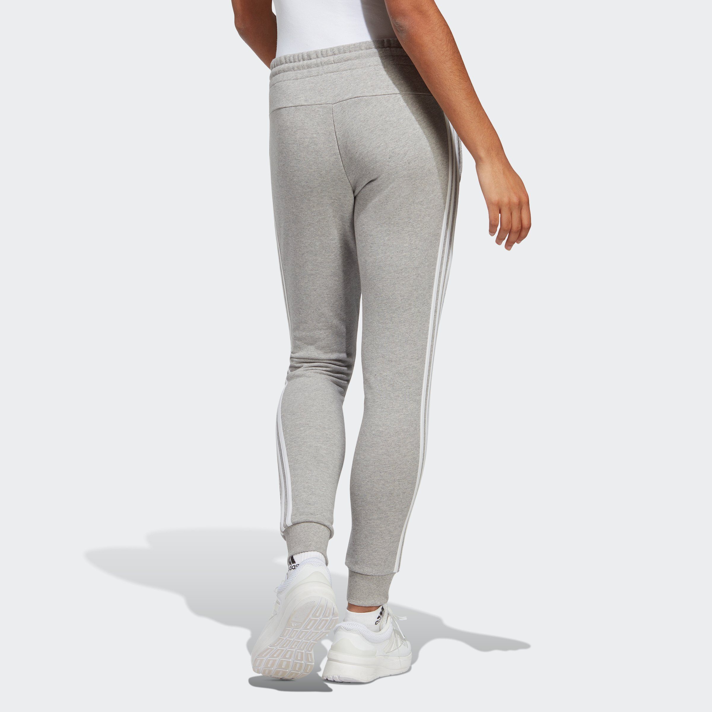FRENCH Jogginghose 3STREIFEN TERRY HOSE Sportswear Heather ESSENTIALS / White adidas CUFFED Grey Medium (1-tlg)