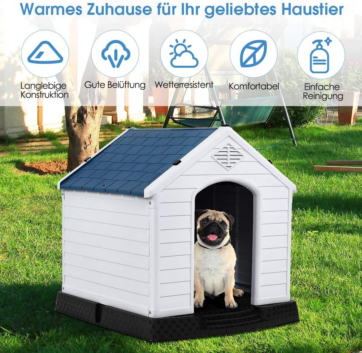 COSTWAY Hundehütte Hundehaus, Hundehöhle, für Drinnen & Draußen, 70x65x71,5 cm