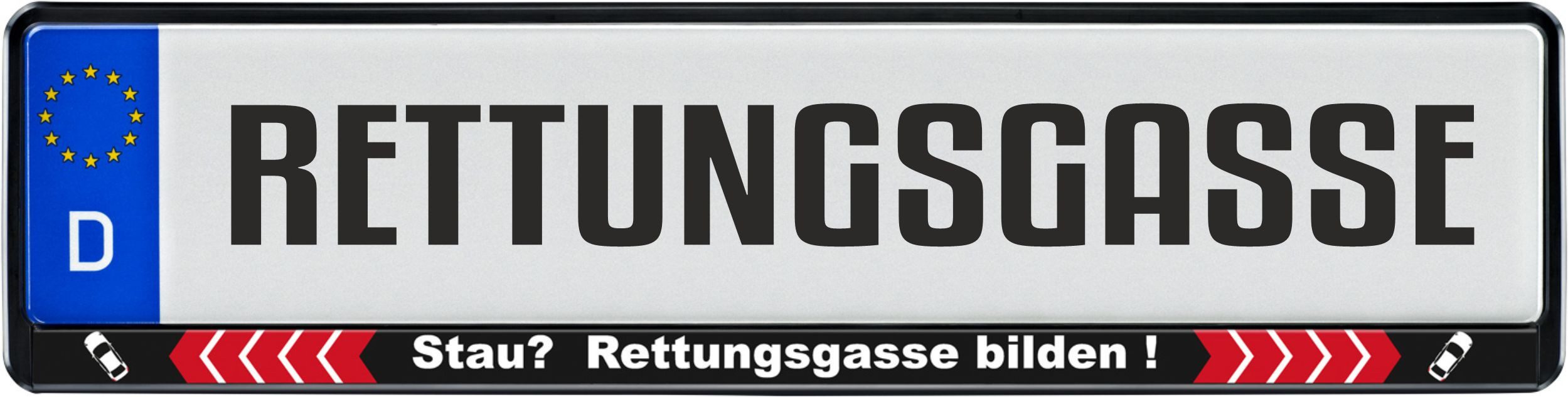 Hermann Schütz Kennzeichenhalter Design Kennzeichenrahmen Rettungsgasse ... 1 Stück