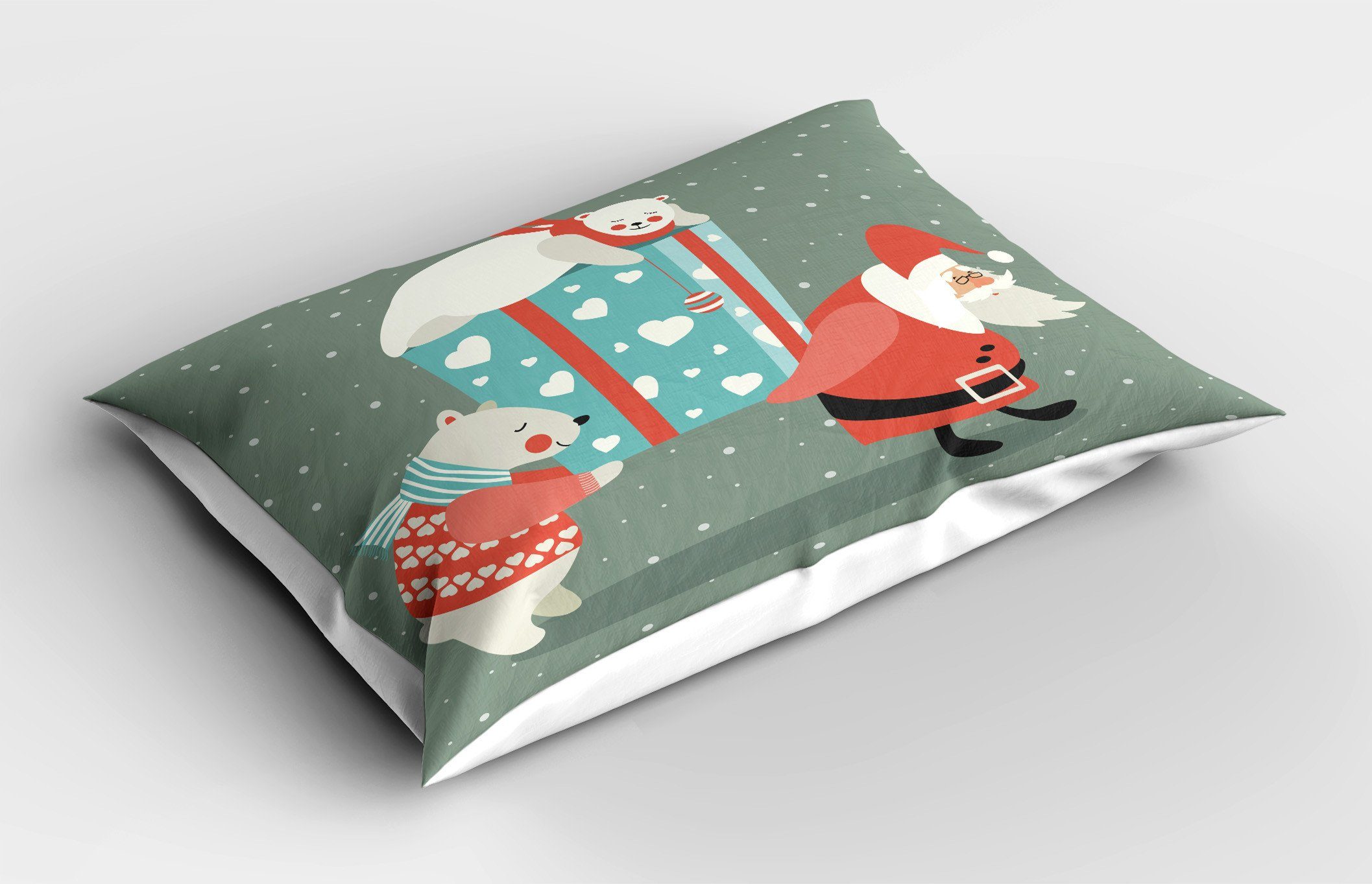 Size (1 Kissenbezüge King Dekorativer Gedruckter ein Abakuhaus Sankt-Bär Kissenbezug, Stück), Tragen Weihnachten Sie Standard Geschenk