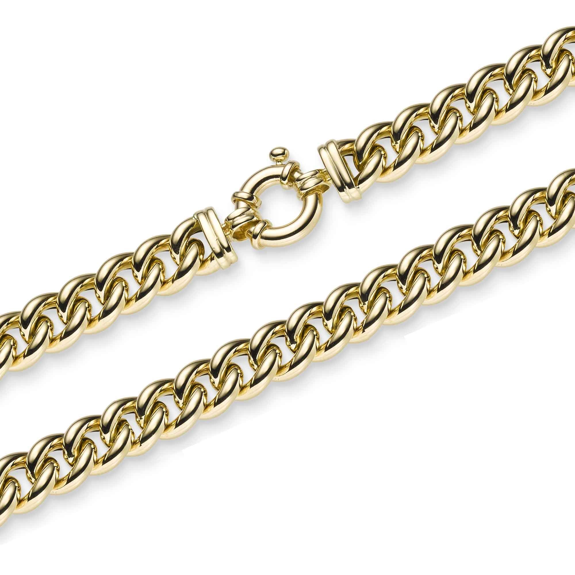 HOPLO Goldarmband Goldkette Panzerkette Длина 21cm - Breite 10,5mm - 585-14 Karat Gold, Made in Germany