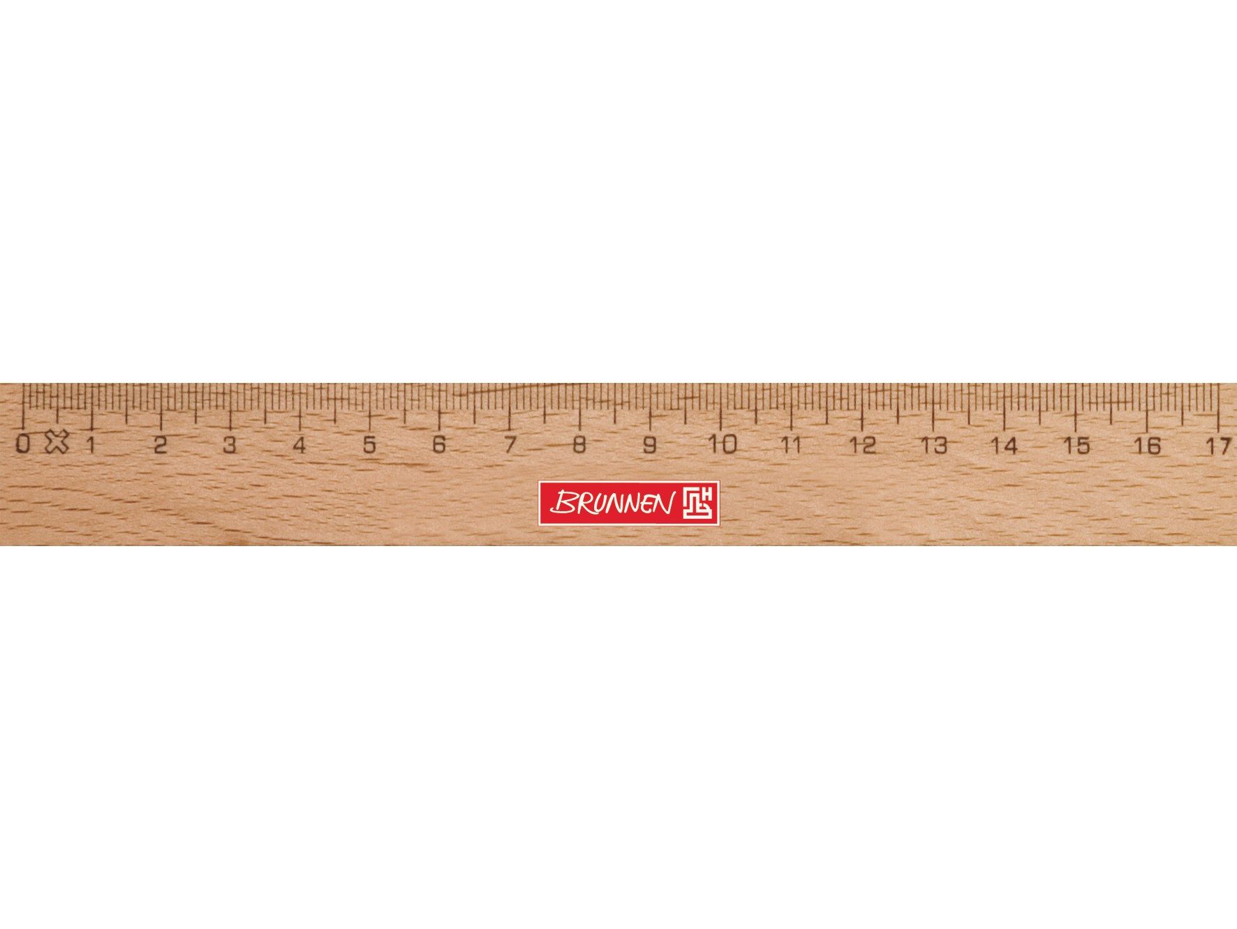 Baier Kindersitz Lineal Holzlineal aus Buchenholz mit Metalleinlage 17 cm, Metalleinlage