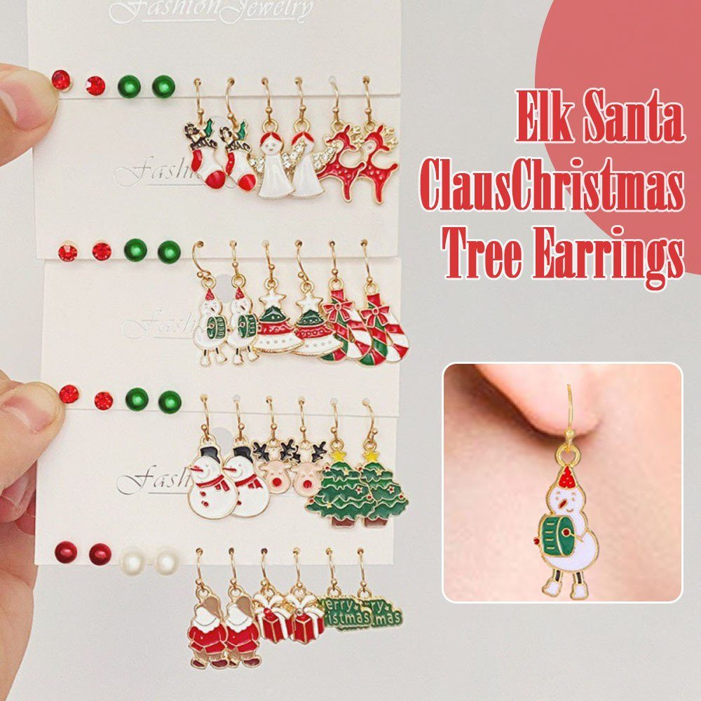 5 Blusmart Ohrringe-Set, Weihnachtsbaum-förmiges Ohrring-Set Personalisierbar, Schöne