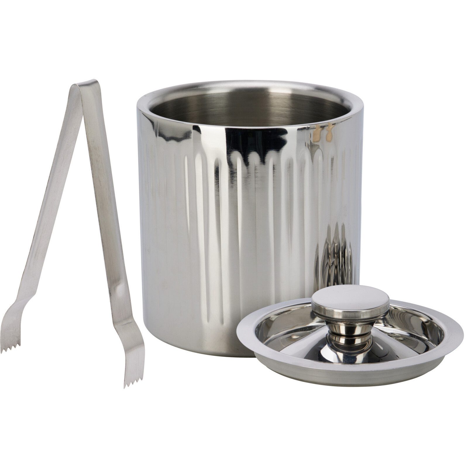 Excellent Houseware Eiswürfelbehälter Eisbehälter NAHO mit Zange, Edelstahl