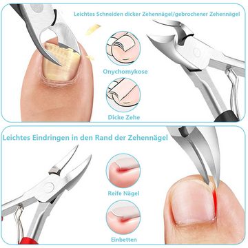 GelldG Nagelschere Fußnagelzange Set, Nagelknipser Nagelzwicker, Nagelschere fußnägel