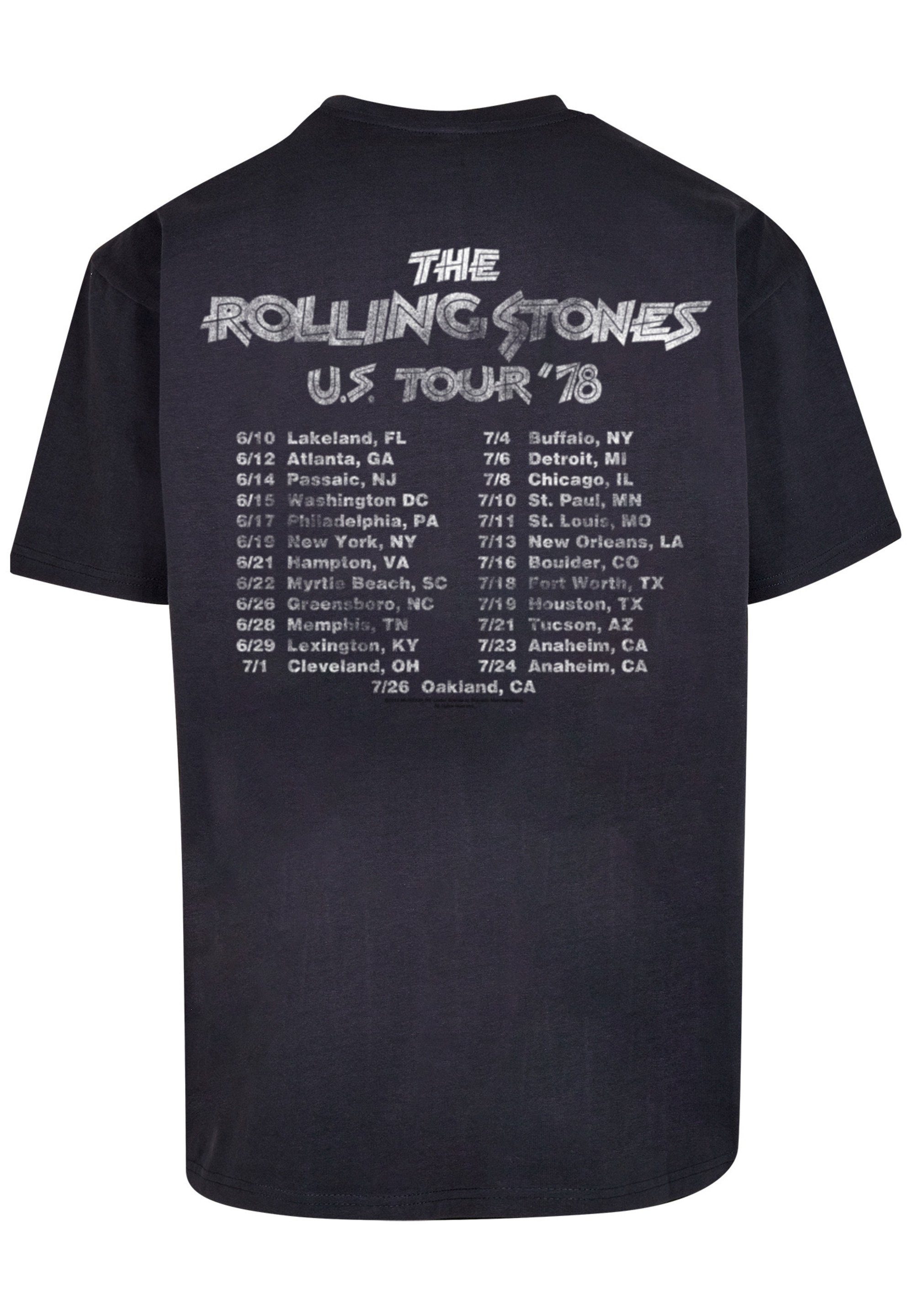 Tour '78 Rolling Print Front Band Stones F4NT4STIC US The T-Shirt Rock navy