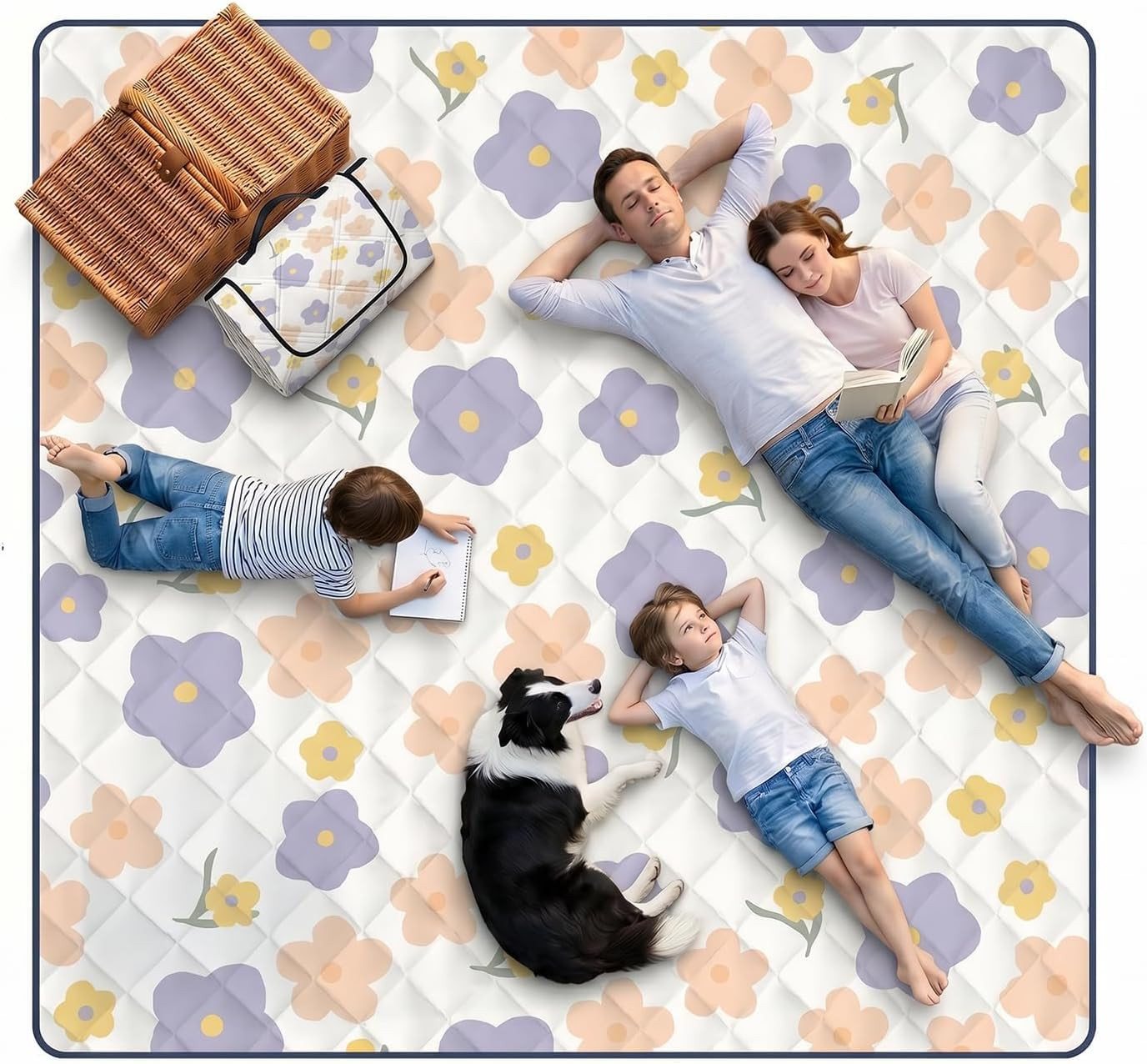 Picknickdecke Picknickdecke Wasserdicht Gross 200x200 Faltbar Leicht Outdoor Lila, FELIXLEO