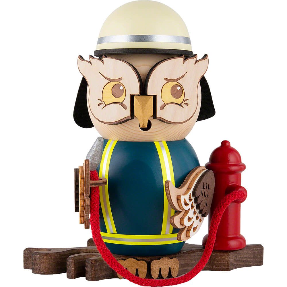 Kuhnert Räuchermännchen Räuchereule Feuerwehr (15cm) von Drechslerei Kuhnert