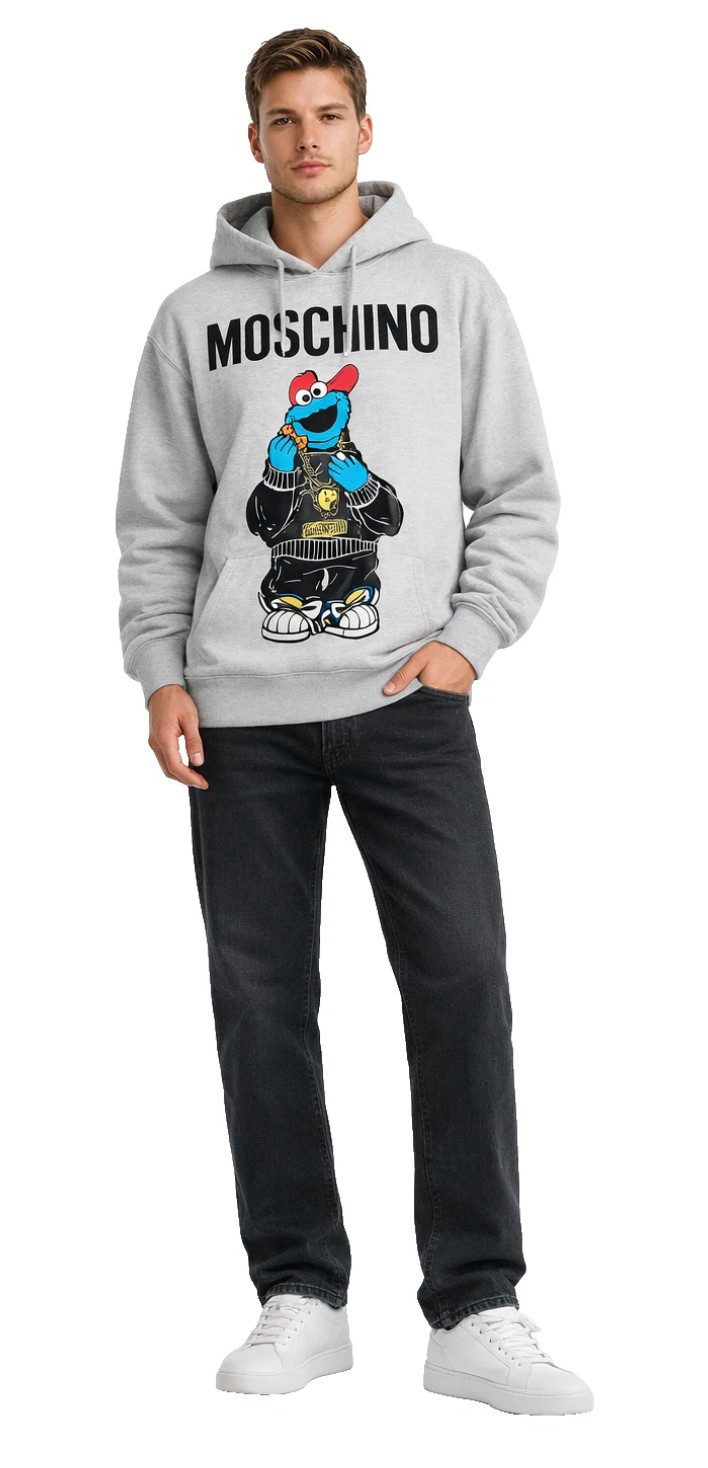 Moschino Hoodie X SESAME STREET LIMITED Oversize Unisex Cookie Monster Sweatshirt Sesame Street® Cookie Monster Logo
