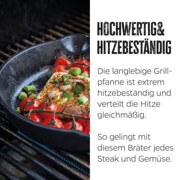 Grillfürst Grillpfanne Grillfürst Gusseisenpfanne mit 2 Griffen Ø 15 cm