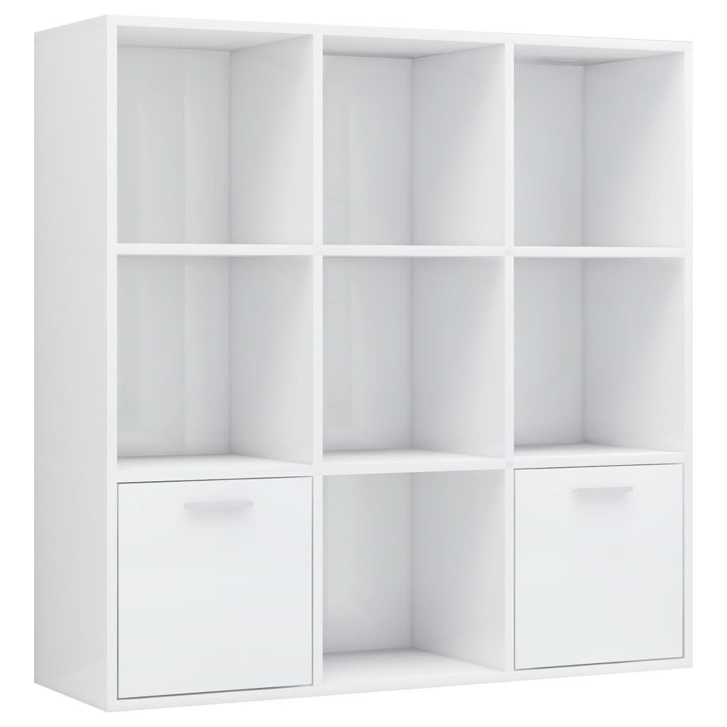 furnicato Bücherregal Hochglanz-Weiß 98x30x98 cm Holzwerkstoff, günstig online kaufen