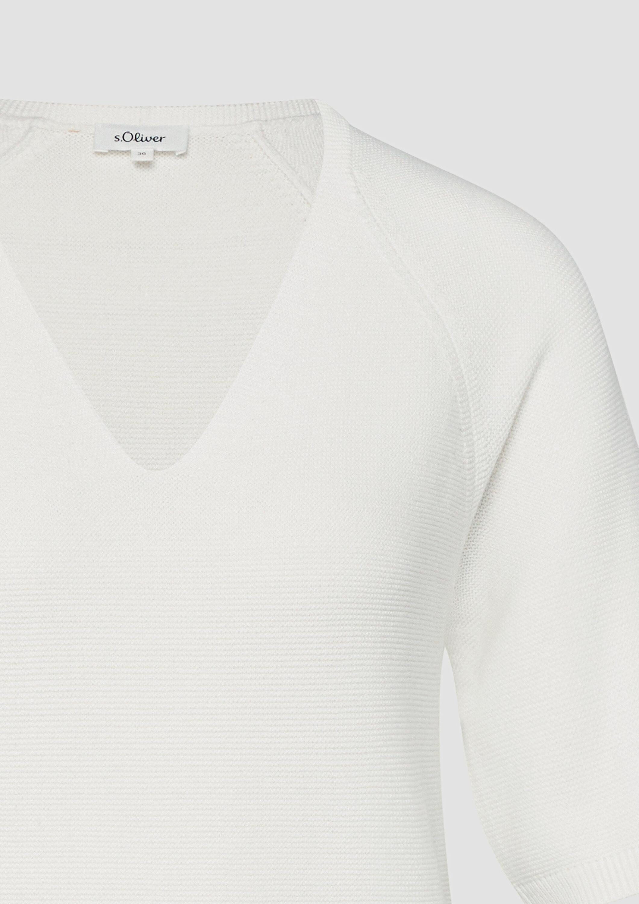 s.Oliver Kurzarmpullover Strickpullover Kurzarm-Strickpullover aus Baumwollmix