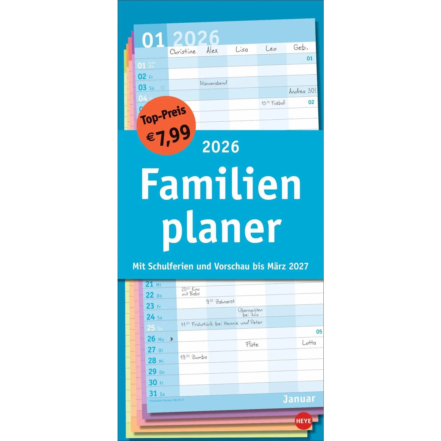 HEYE Wandkalender Basic Familienplaner 2026
