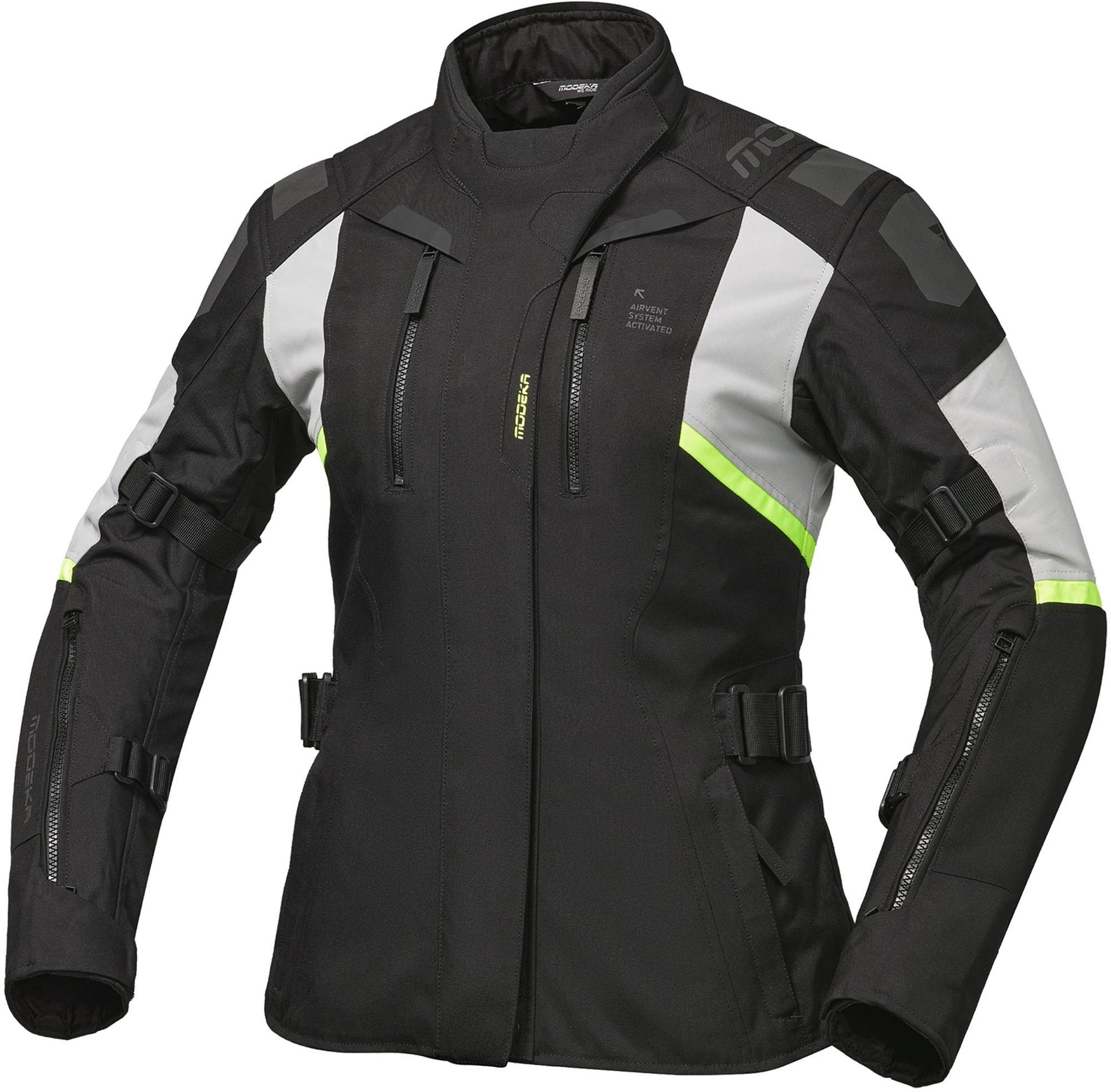 Modeka Motorradjacke Striker III Damen-Motorrad-Textiljacke Airbag vorbereitet,Ellenbogenprotektoren enthalten,herausnehmbare