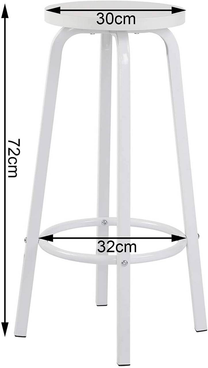 Woltu Barhocker (2 St), Bistrohocker Tresenhocker Barstuhl aus MDF und Metall
