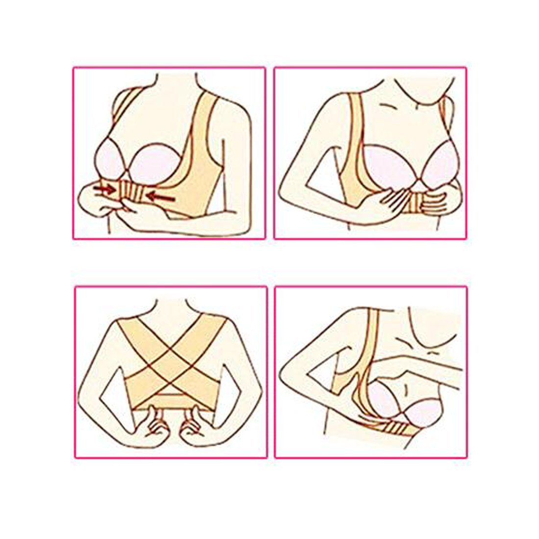 Dirndl Push-Up BH Beige & Schwarz - Büstenhebe Mit Breiten Trägern