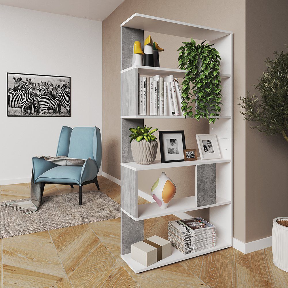 Vicco Raumteiler, Beton/Weiß, 80 x 162.6 cm, Freistehend