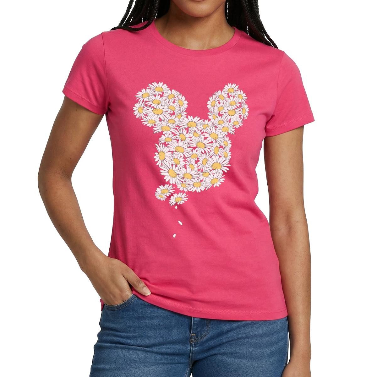 Spreadshirt T-Shirt Mickey & Minnie Mickey Mouse Aus Gänseblümchen Frauen T-Shirt (1-tlg)