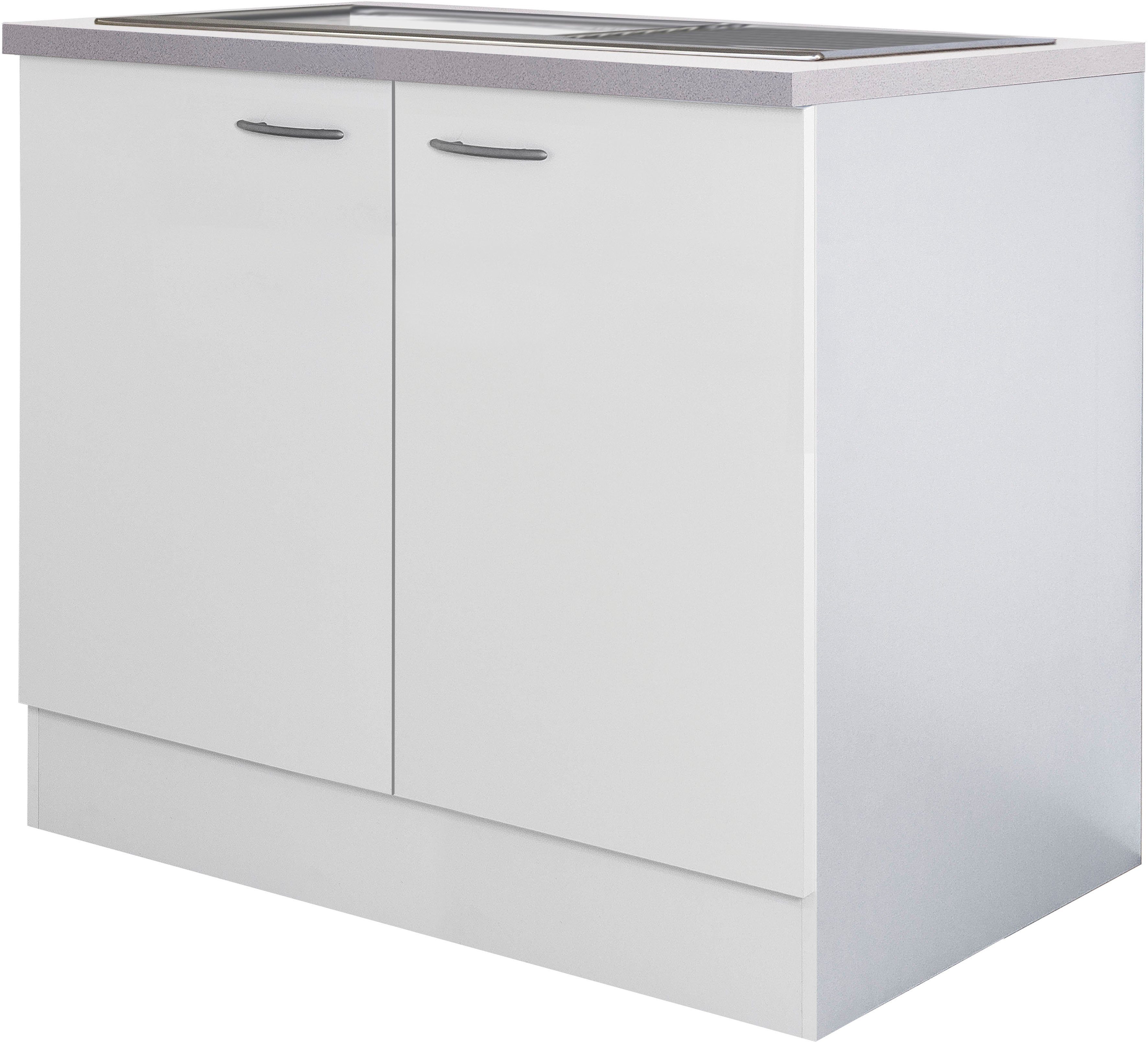 Flex-Well Spülenschrank Wito (B x H x T) 100 x 85/86 x 60 cm, inkl. Einbauspüle