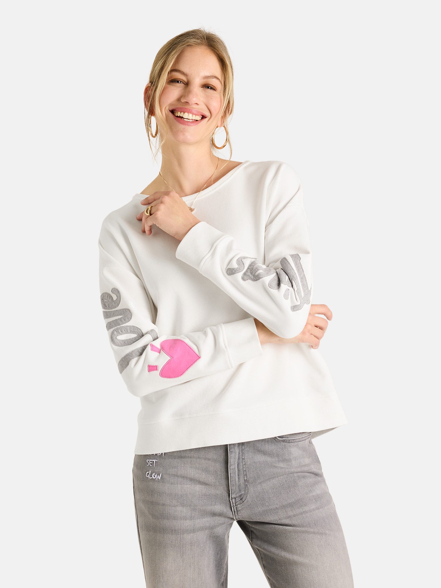 Lieblingsstück Sweatshirt LatifahEP mit Applikationen an den Ärmeln, Rundhals