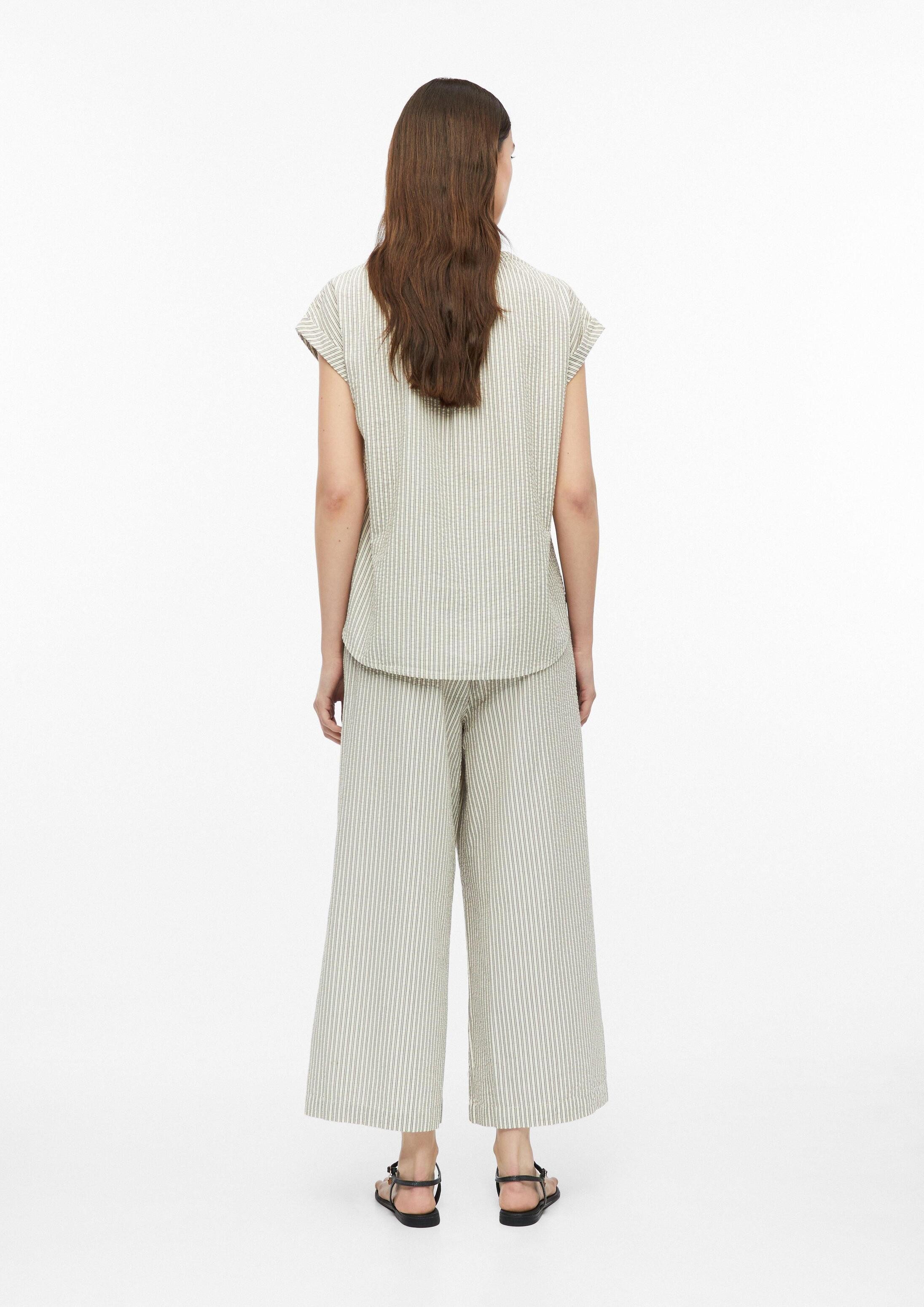 s.Oliver Kurzarmbluse Bluse Seersucker-Bluse mit Raffung