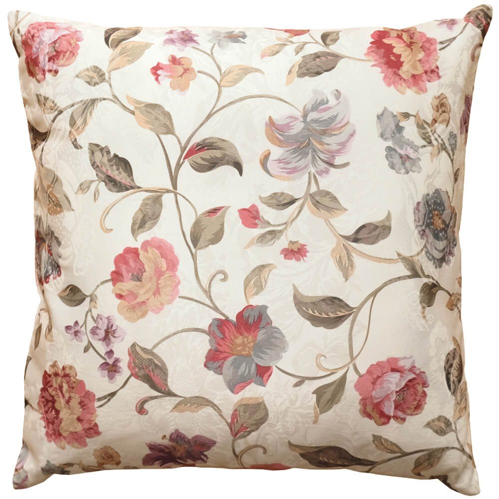 matches21 HOME & HOBBY Kissenbezüge Kissen-Bezug bunte Blumen auf Jaquard Stoff 40x40 cm Baumwolle-Mix, (1 Stück), Wohnzimmer Kissen-Hülle als Deko-Kissen Zier-Kissen Sofa-Kissen