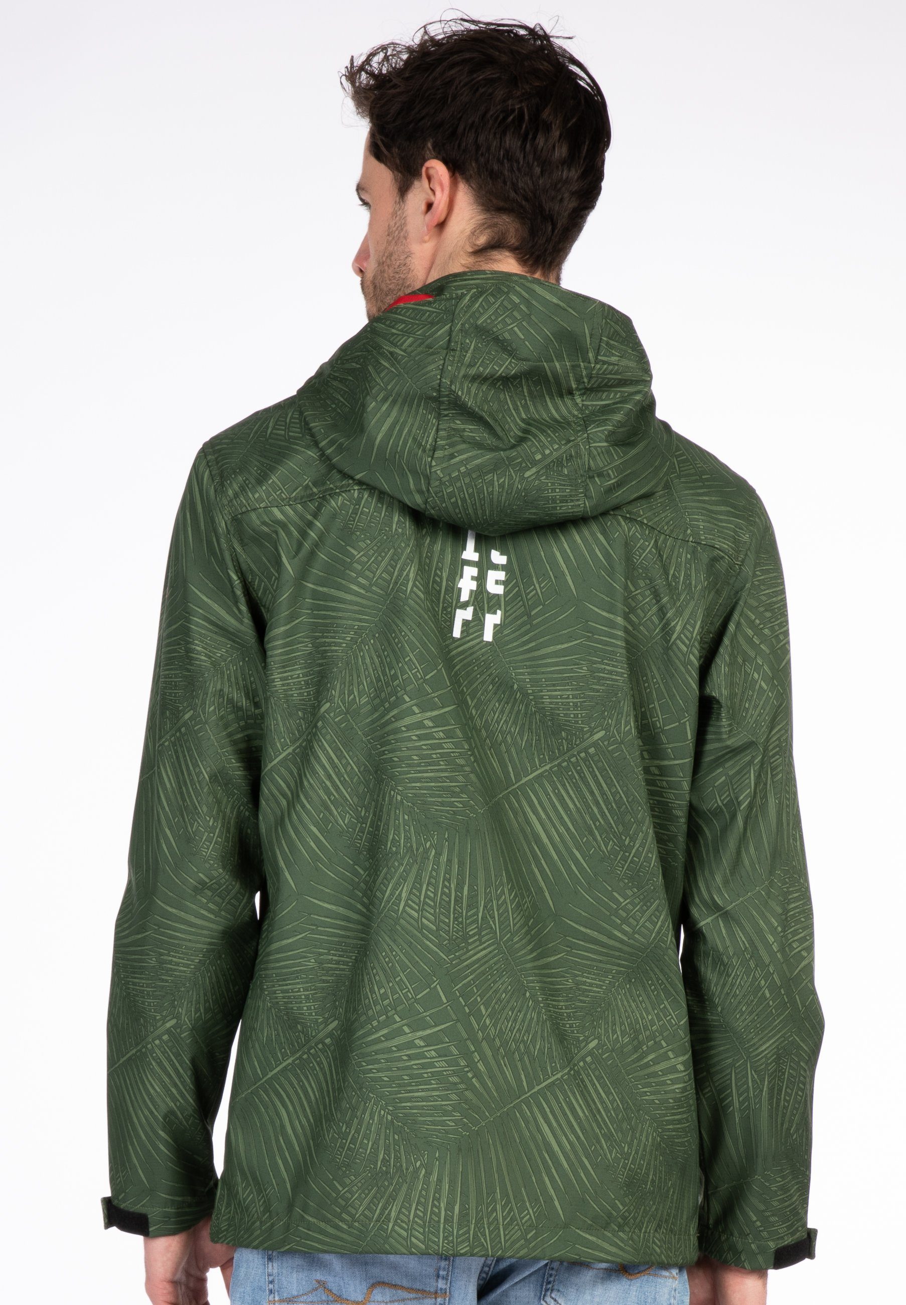 Softshelljacke Größen, green CS Outdoorjacke abnehmbarer water Active DEPROC Kapuze MEN Großen in mit ADRIEN auch Funktionsjacke, Herrenjacke,