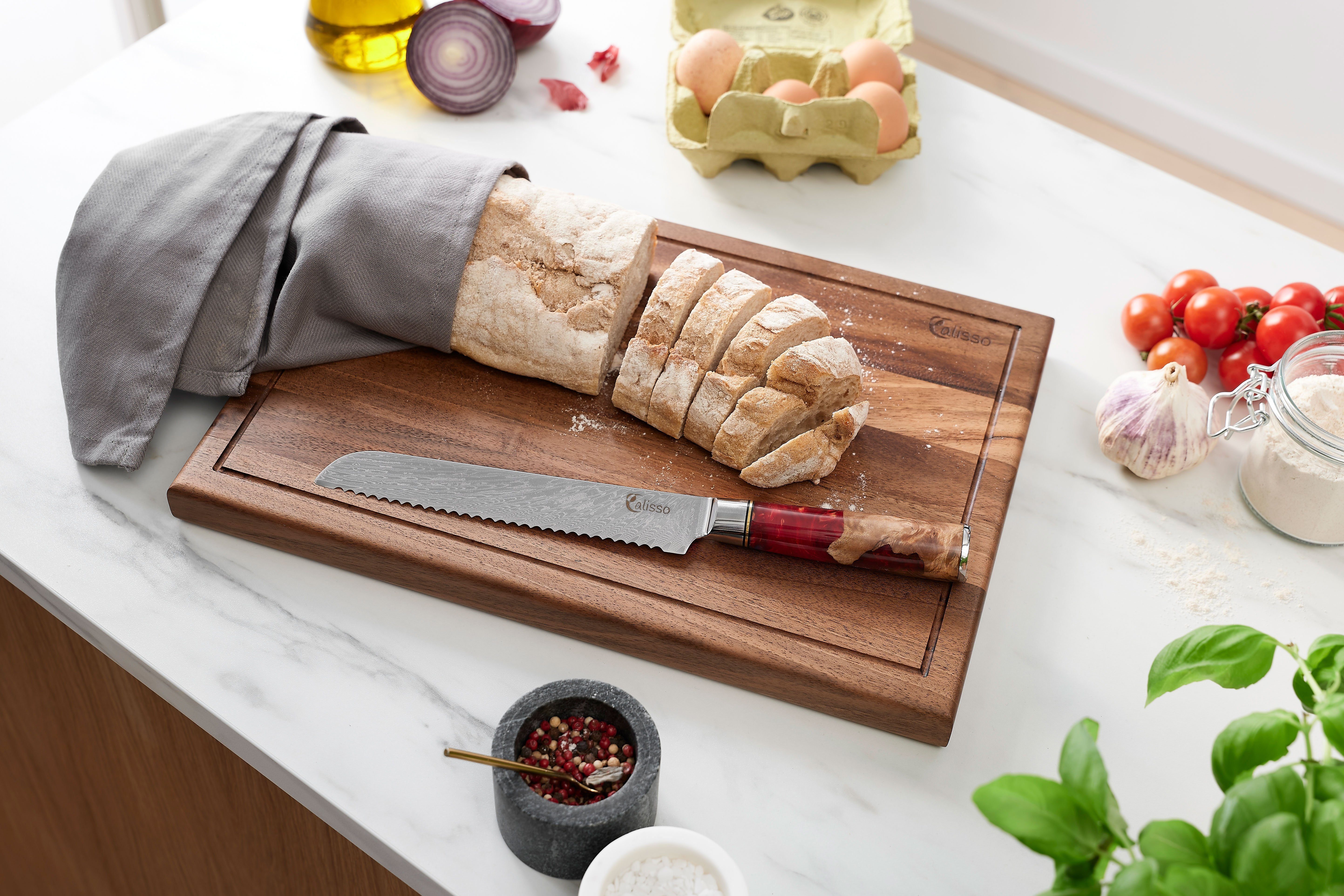 Calisso Brotmesser Line Damaststahl, Küchenmesser Damaststahl Ruby