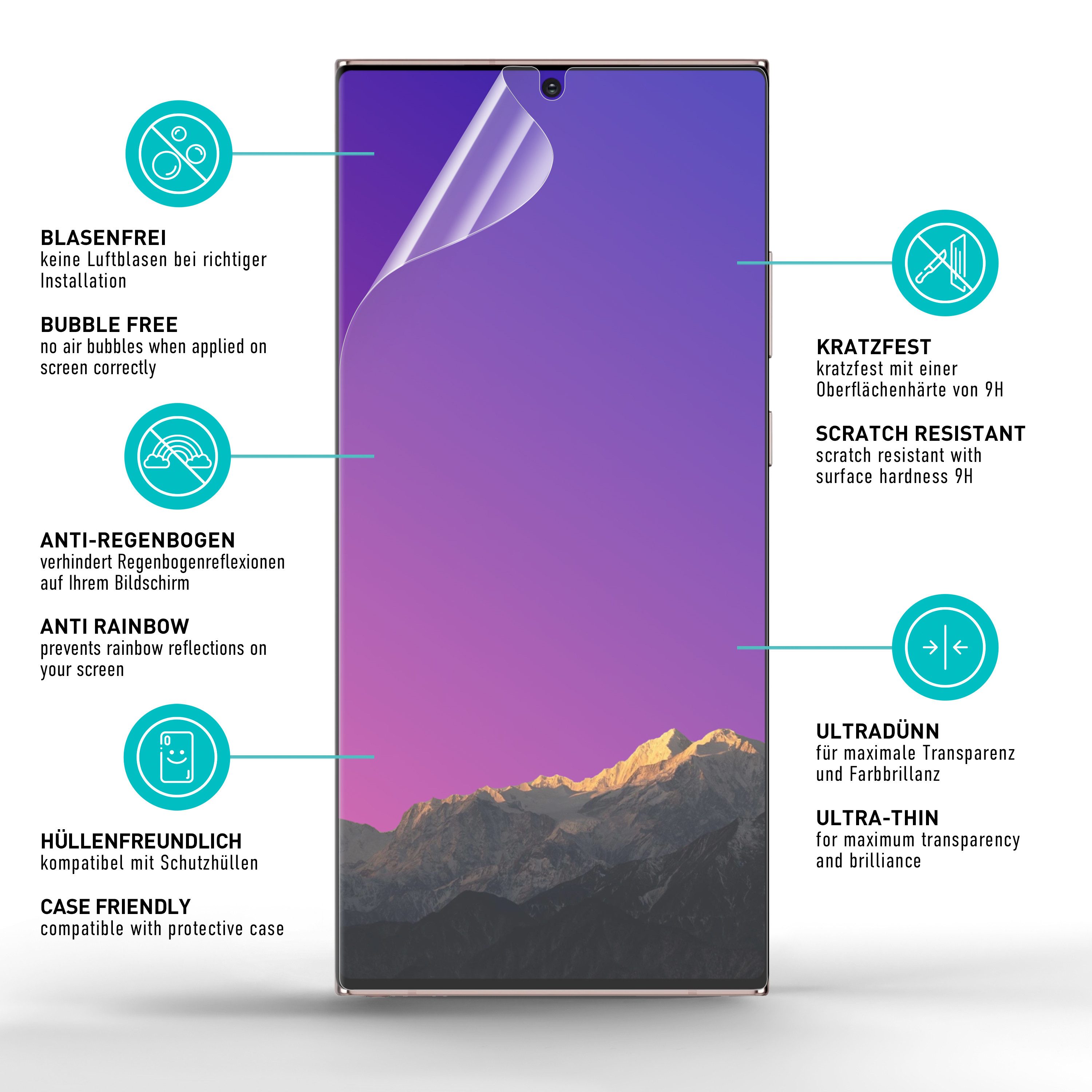 smartect Displayschutzfolie 2X TPU Schutzfolie Matt für Samsung Galaxy S24 Ultra für Samsung Galaxy S24 Ultra, Set, 2 Stück, Entspiegelt, Kratzfest, Blasenfrei, – Bild 5 von 5