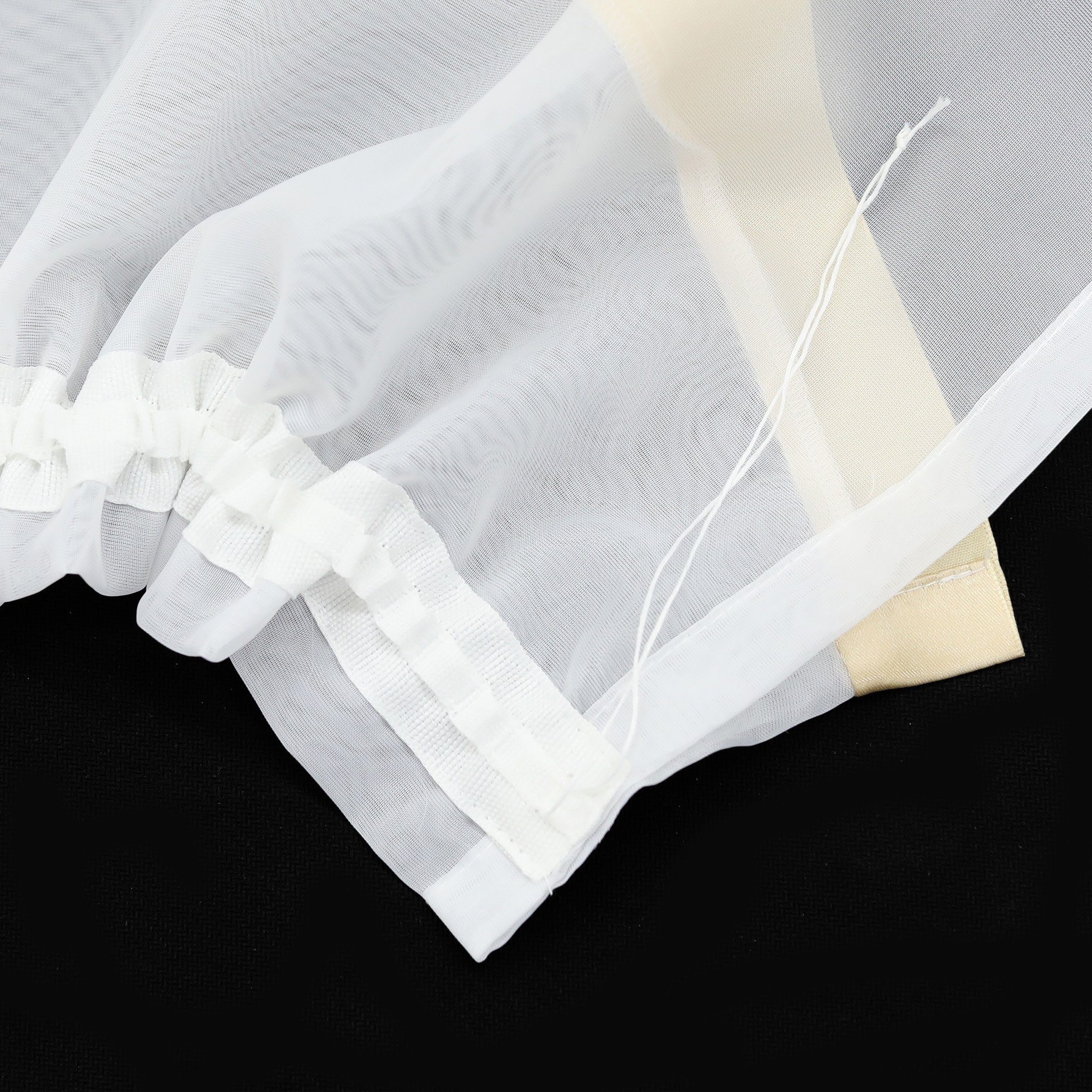 Joyswahl Scheibengardine Claudia Kuvertstore Fenstergardine im klassischen Stil (1 St), Kräuselband, transparent, Voile, Dreieckiger Abschluss mit Satinband, fü – Bild 4 von 5