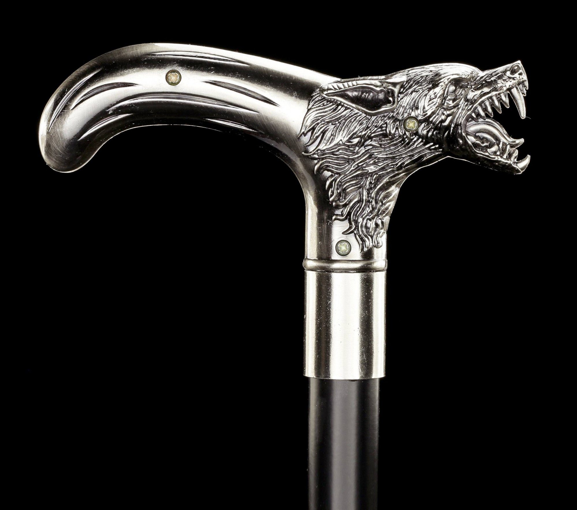 Figuren Shop GmbH Gehstock Spazierstock mit Werwolf - Lyconthrope - Metall Fantasy