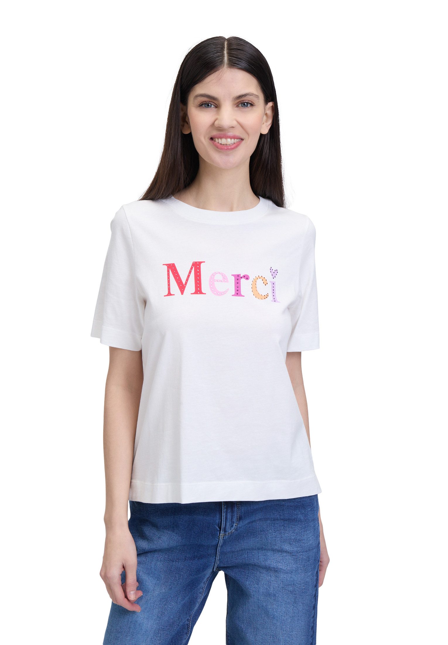 Kurzarmshirt Cartoon Damen Printshirt mit Rundhalsausschnitt