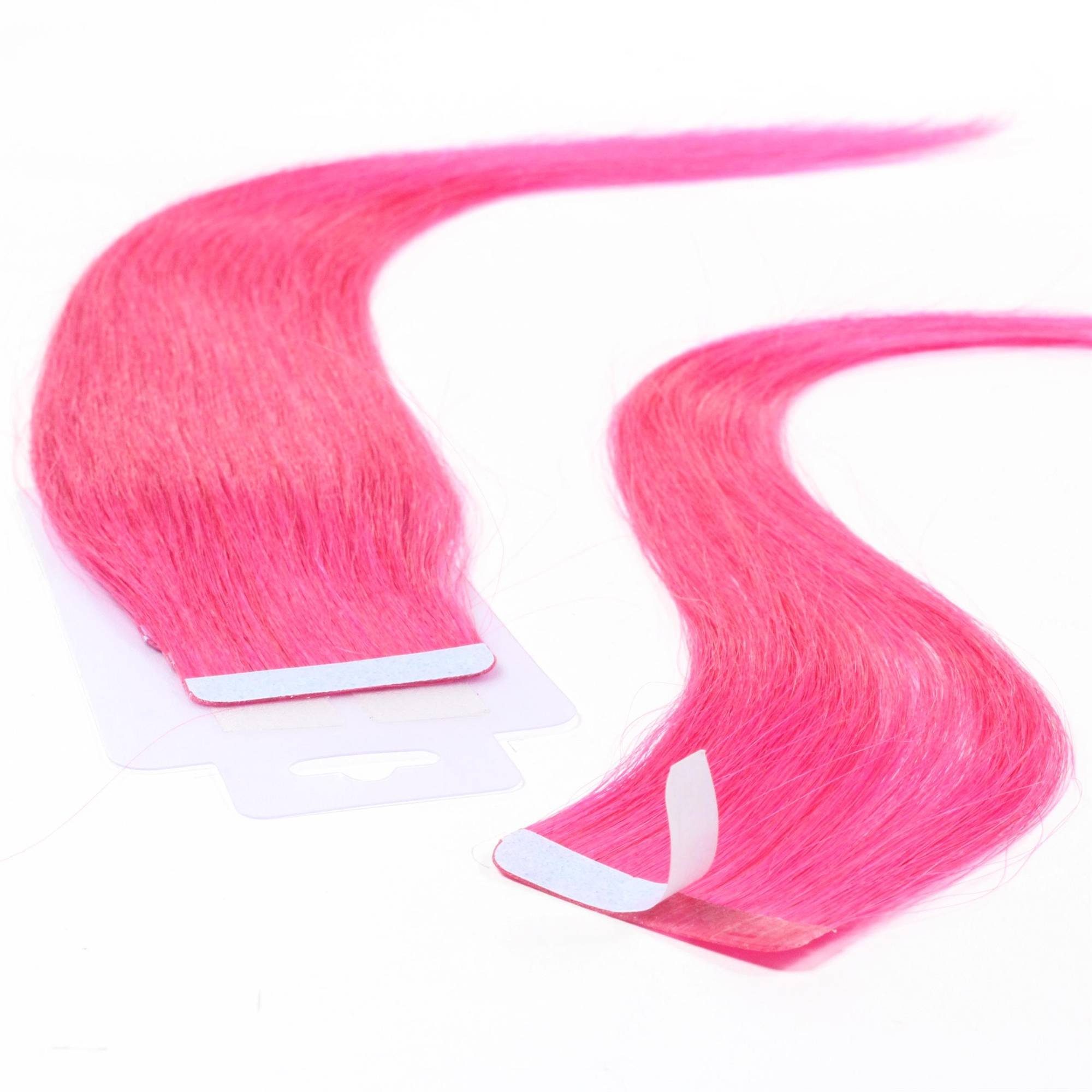 hair2heart Echthaar-Extension Tape Extensions glatt #Pink 60cm