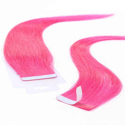 hair2heart Echthaar-Extension Tape Extensions glatt #Pink 60cm