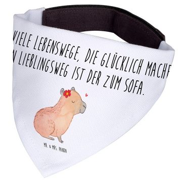 Mr. & Mrs. Panda Hundefliege Capybara Blume - Weiß - Geschenk, Tuch, Gute Laune, Halstuch, Tiermot, Polyester