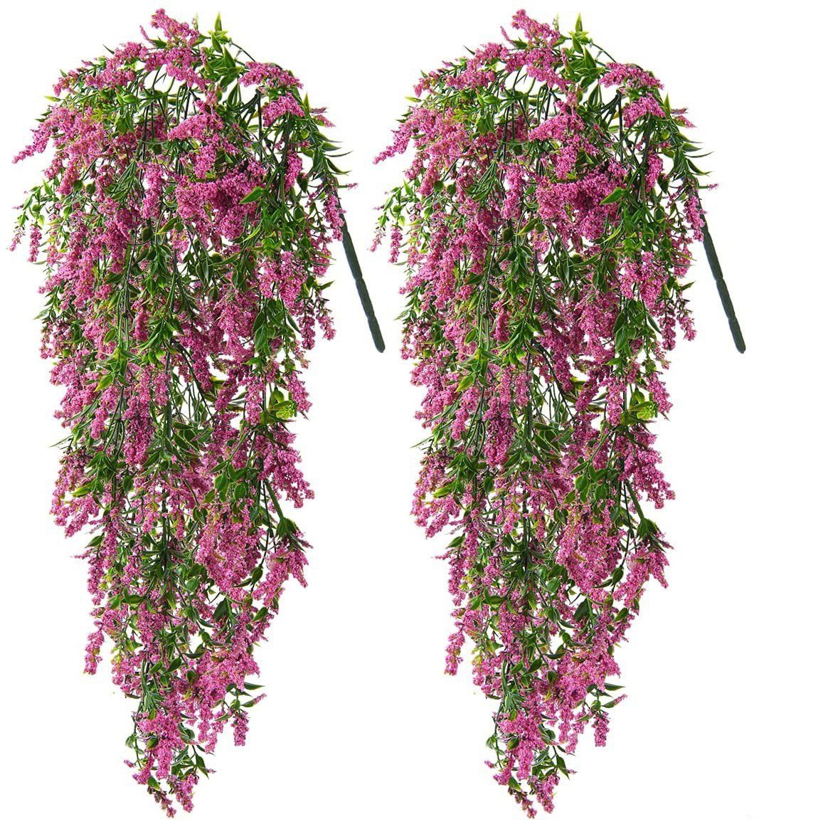 Kunstblumenstrauß 2 Stück Hängende Kunstpflanzen Lavendel, günstig online kaufen
