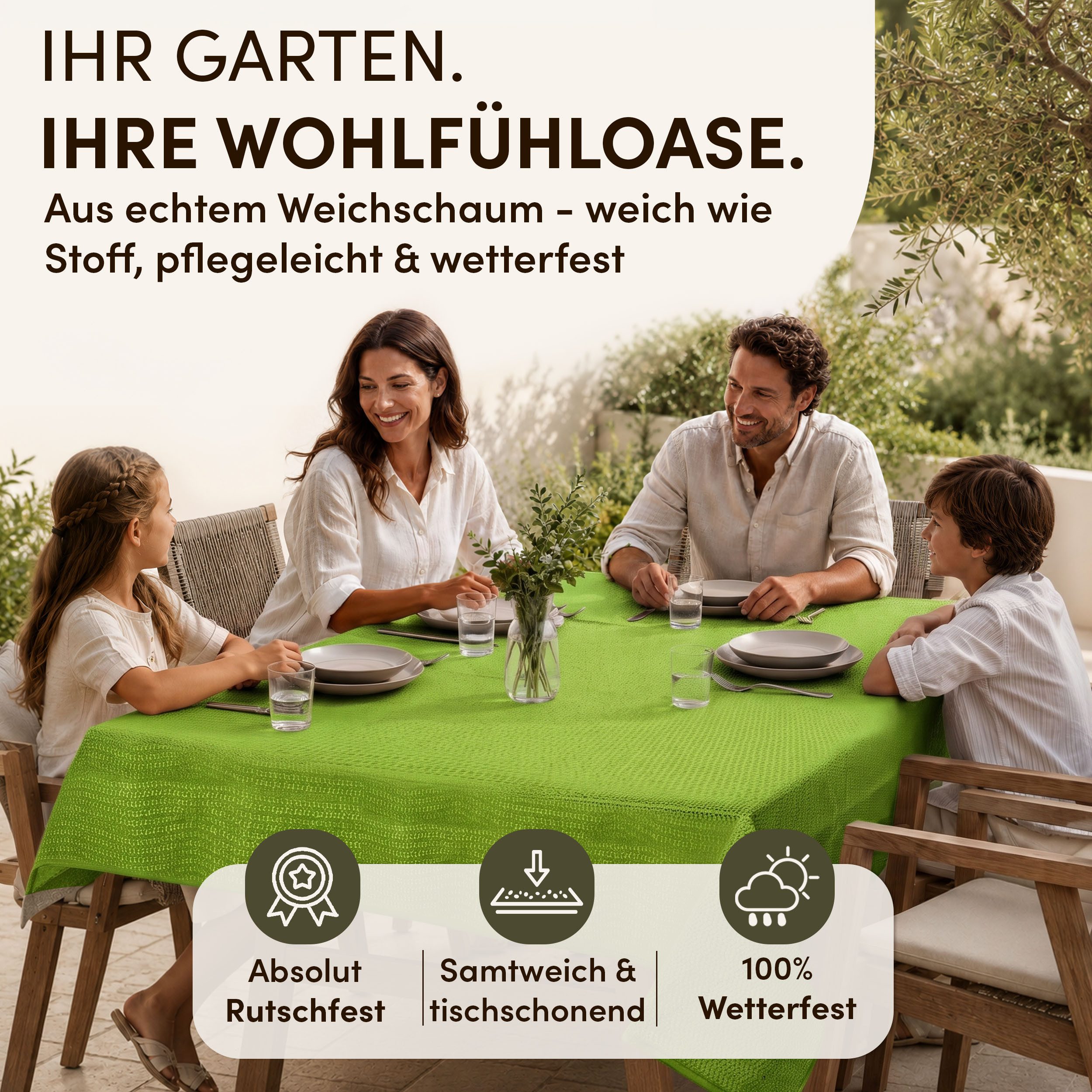 Stoffschmiede Gartentischdecke, Tischdecke Outdoor Wetterfest