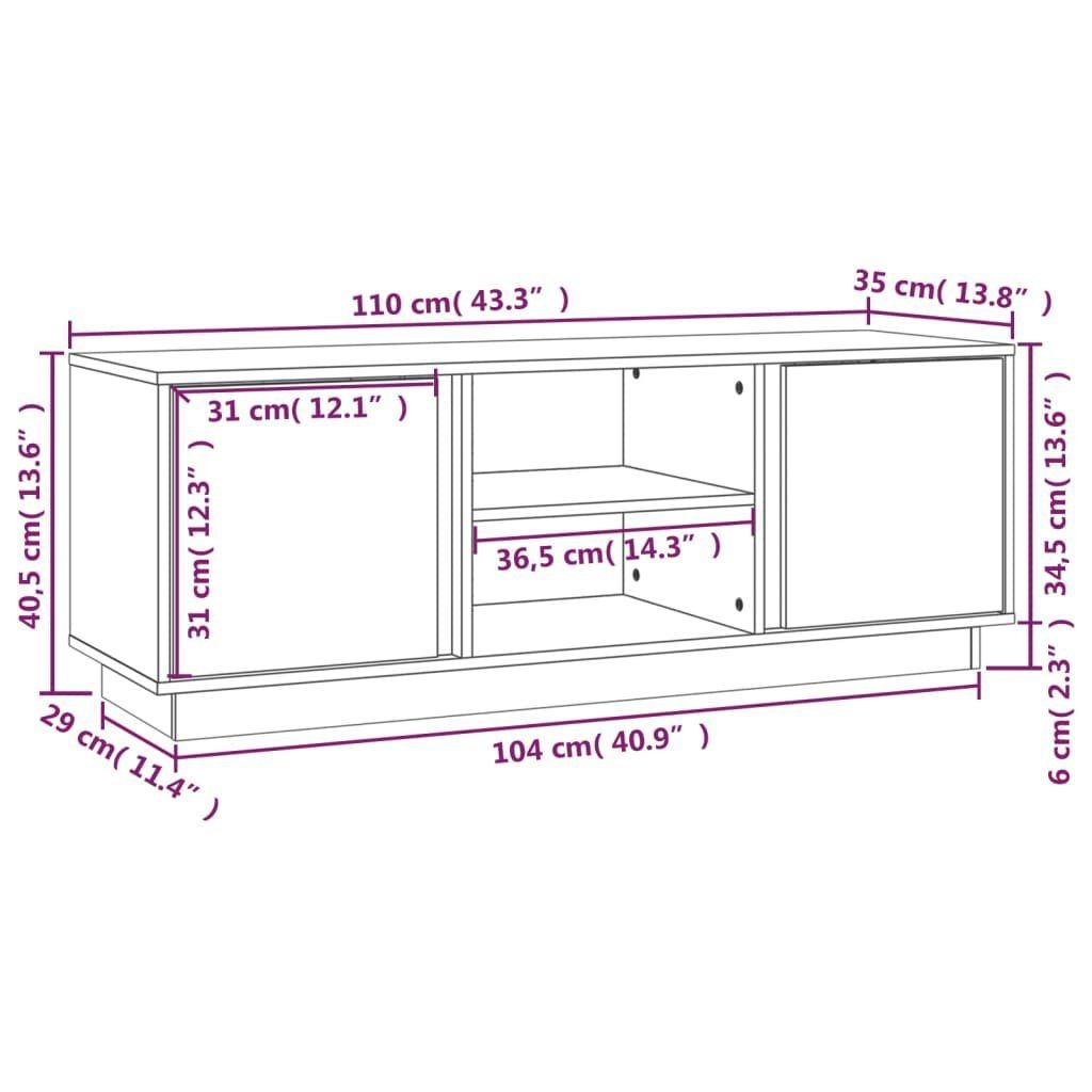 Kiefer 110x35x40,5 furnicato TV-Schrank cm Massivholz