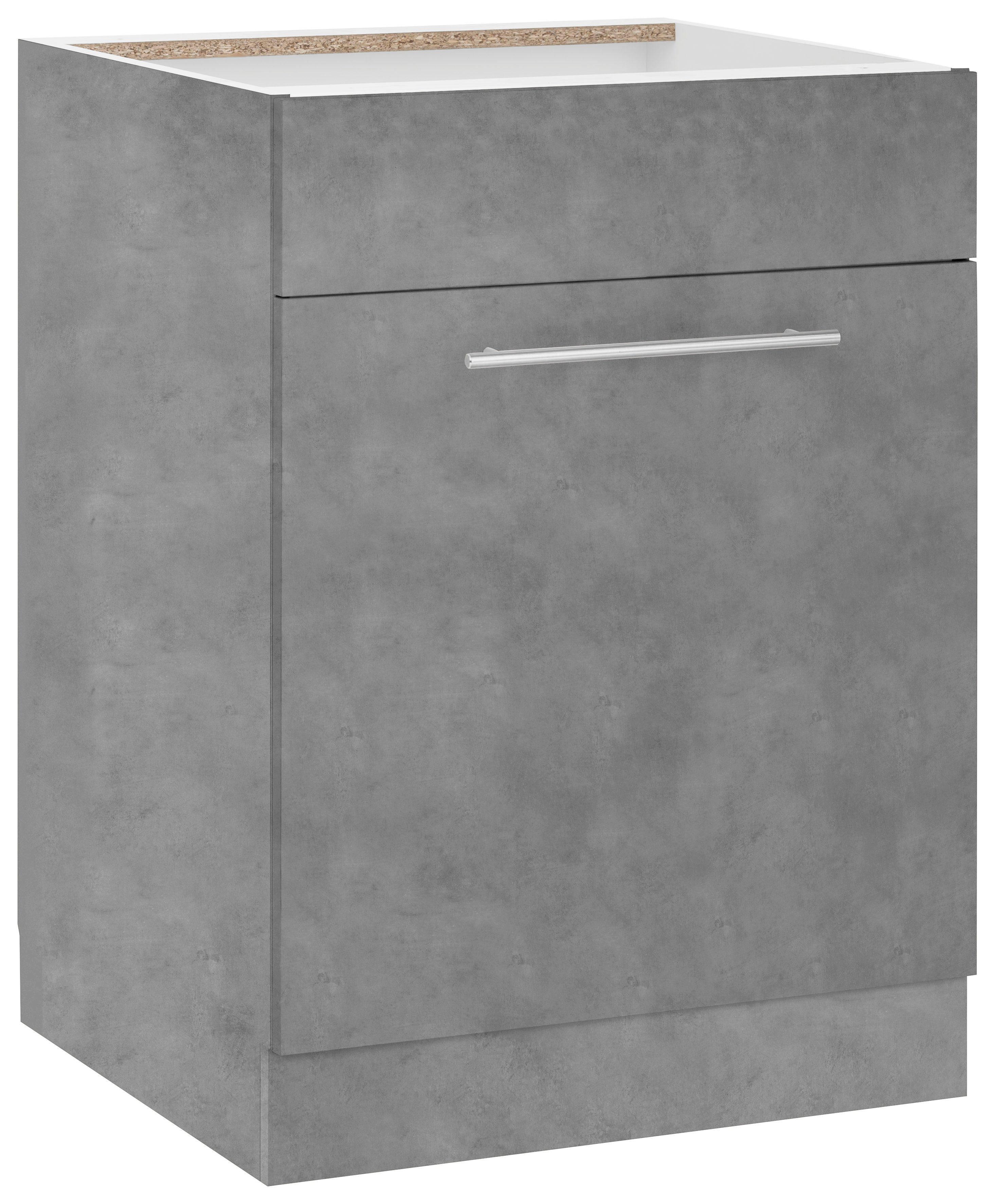 wiho Küchen Spülenschrank Flexi2 Breite cm 60 betonfarben/betonfarben