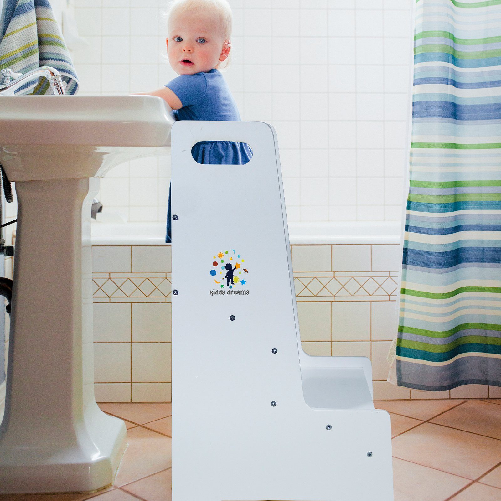 CCLIFE Stehhilfe Lernturm Lernstuhl Kinderstuhl Küche Helper Kindertritt Montessori