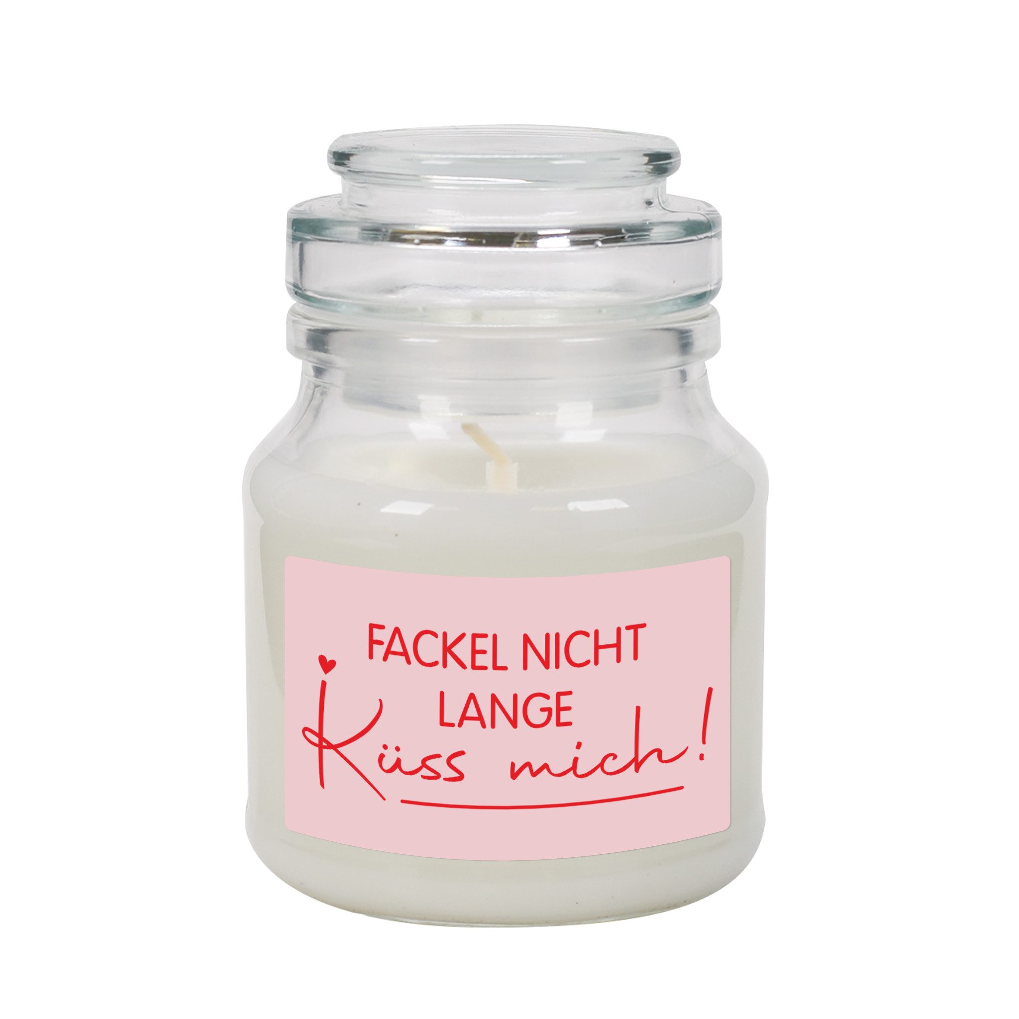 Herz & Heim Duftkerze im Glas "Küss mich" - Valentinstag Geschenk für Freundin & Freund, 2 Größen